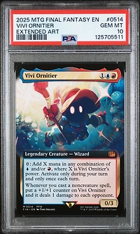 2025 Magic The Gathering Final Fantasy 0514 Vivi Ornitier Extended Art PSA 10