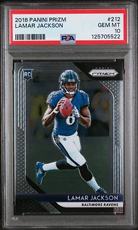 2018 Panini Prizm 212 Lamar Jackson PSA