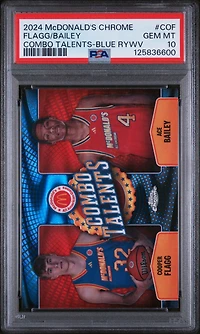 2024 Topps Chrome Mcdonald's All American Combo Talents Cof Ace Bailey/cooper Flagg Blue Raywave PSA 10