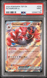2024 Pokemon Tef En-temporal Forces 034 Incineroar Ex PSA 9