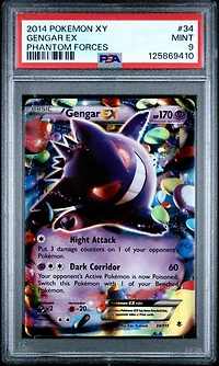 2014 Pokemon Xy Phantom Forces 34 Gengar Ex PSA