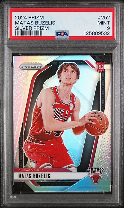 2024 Panini Prizm 252 Matas Buzelis Silver Prizm PSA 9
