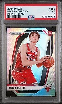 2024 Panini Prizm 252 Matas Buzelis Silver Prizm PSA 9