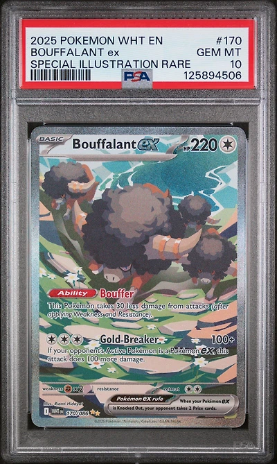 2025 Pokemon Wht En-white Flare 170 Bouffalant Ex Special Illustration Rare PSA