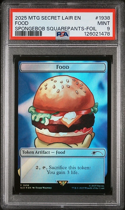 2025 Magic The Gathering Secret Lair Drop 1938 Food Spongebob Squarepants: Internet Sensation-foil PSA 9