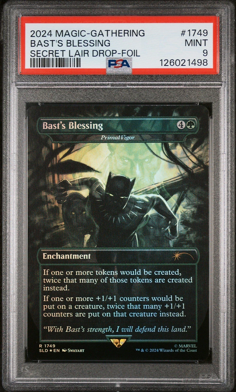 2024 Magic The Gathering Secret Lair Drop 1749 Bast's Blessing Foil PSA 9