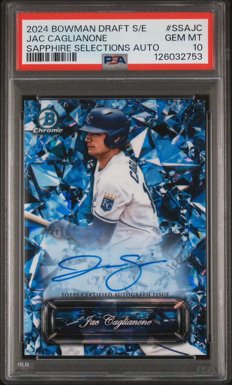 2024 Bowman Draft Sapphire Edition Sapphire Selections Autographs Ssajc Jac Caglianone PSA 10