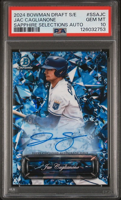2024 Bowman Draft Sapphire Edition Sapphire Selections Autographs Ssajc Jac Caglianone PSA 10