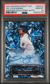 2024 Bowman Draft Sapphire Edition Sapphire Selections Autographs Ssajc Jac Caglianone PSA 10