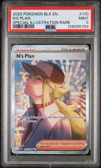 2025 Pokemon Blk En-black Bolt 170 N's Plan Special Illustration Rare PSA