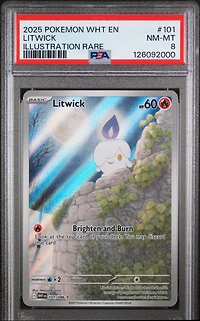 2025 Pokemon Wht En-white Flare 101 Litwick Illustration Rare PSA