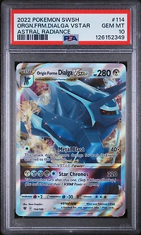 2022 Pokemon Sword & Shield Astral Radiance 114 Origin Forme Dialga Vstar PSA