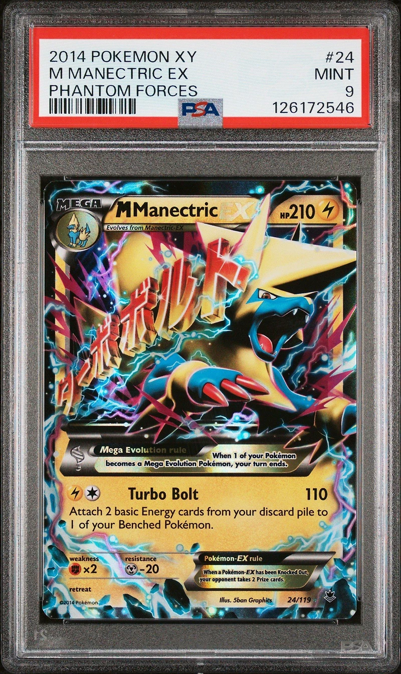 2014 Pokemon Xy Phantom Forces 24 M Manectric Ex PSA 9