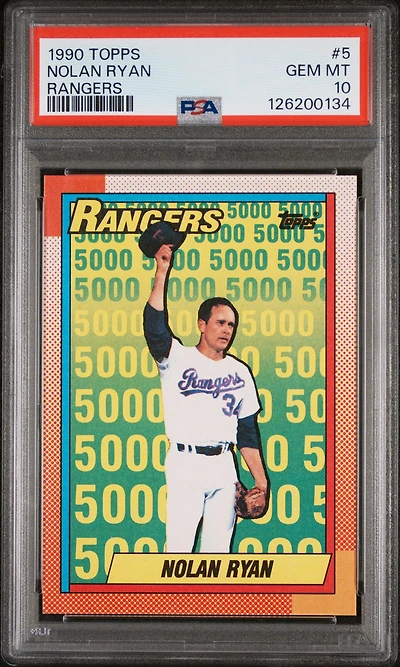 1990 Topps 5 Nolan Ryan Rangers PSA 10