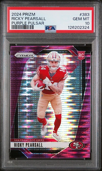 2024 Panini Prizm 383 Ricky Pearsall Purple Pulsar PSA 10