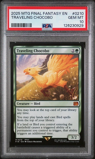 2025 Magic The Gathering Final Fantasy 0210 Traveling Chocobo PSA 10