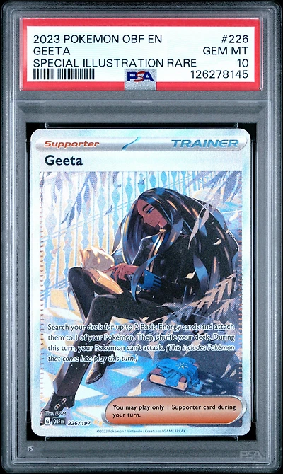 2023 Pokemon Obf En-obsidian Flames 226 Geeta Special Illustration Rare PSA 10