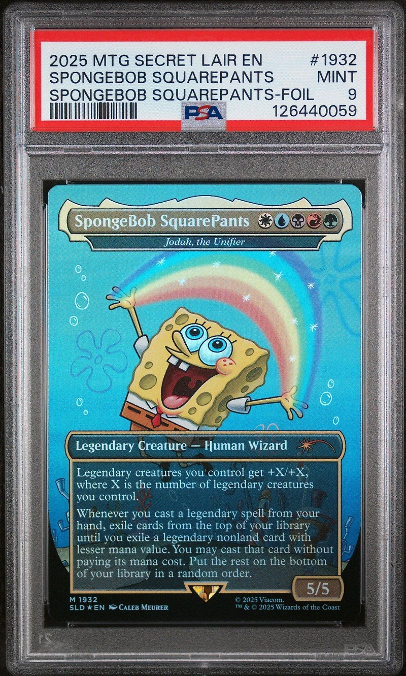 2025 Magic The Gathering Secret Lair Drop 1932 Spongebob Squarepants Spongebob Squarepants: Legends Of Bikini Bottom-foil PSA 9