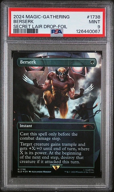 2024 Magic The Gathering Secret Lair Drop 1738 Berserk Foil PSA 9