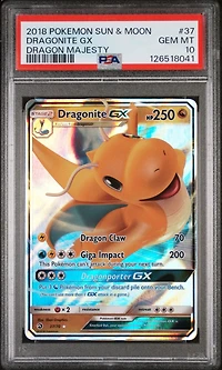2018 Pokemon Sun & Moon Dragon Majesty 37 Dragonite Gx PSA 10