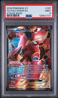 2016 Pokemon Xy Steam Siege 107 Full Art/volcanion Ex PSA