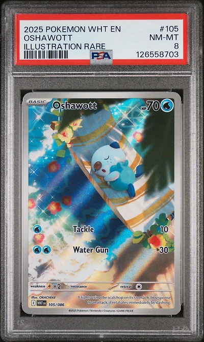 2025 Pokemon Wht En-white Flare 105 Oshawott Illustration Rare PSA