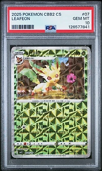 2025 Pokemon Simplified Chinese Cbb2 C-gem Pack Vol 2 Leafeon PSA