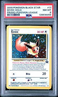 2000 Pokemon Promo Black Star 11 Eevee-holo Pokemon League PSA 8