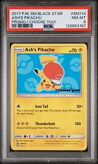 2017 Pokemon Sm Black Star Promo Sm114 Ash's Pikachu I Choose You! PSA
