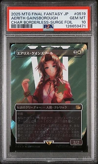 2025 Magic The Gathering Japanese Final Fantasy 0519 Aerith Gainsborough Character Borderless-surge Foil PSA 10