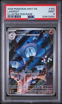 2025 Pokemon Wht En-white Flare 102 Lampent Illustration Rare PSA 9