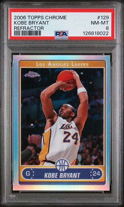 2006 Topps Chrome 129 Kobe Bryant Refractor PSA 8