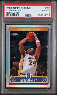 2006 Topps Chrome 129 Kobe Bryant Refractor PSA 8