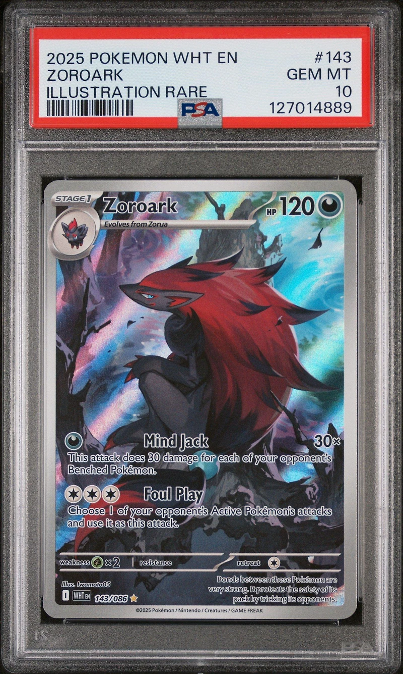 2025 Pokemon Wht En-white Flare 143 Zoroark Illustration Rare PSA