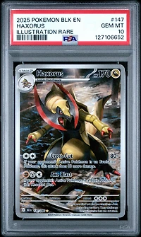 2025 Pokemon Blk En-black Bolt 147 Haxorus Illustration Rare PSA