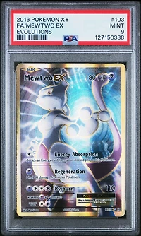 2016 Pokemon Xy Evolutions 103 Full Art/mewtwo Ex PSA