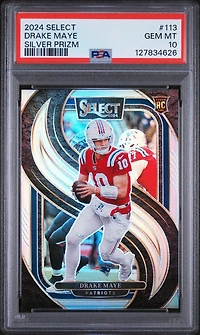 2024 Panini Select 113 Drake Maye Silver Prizm PSA 10
