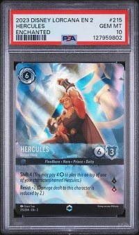 2023 Disney Lorcana En 2-rise Of The Floodborn 215 Hercules - Divine Hero Enchanted PSA 10