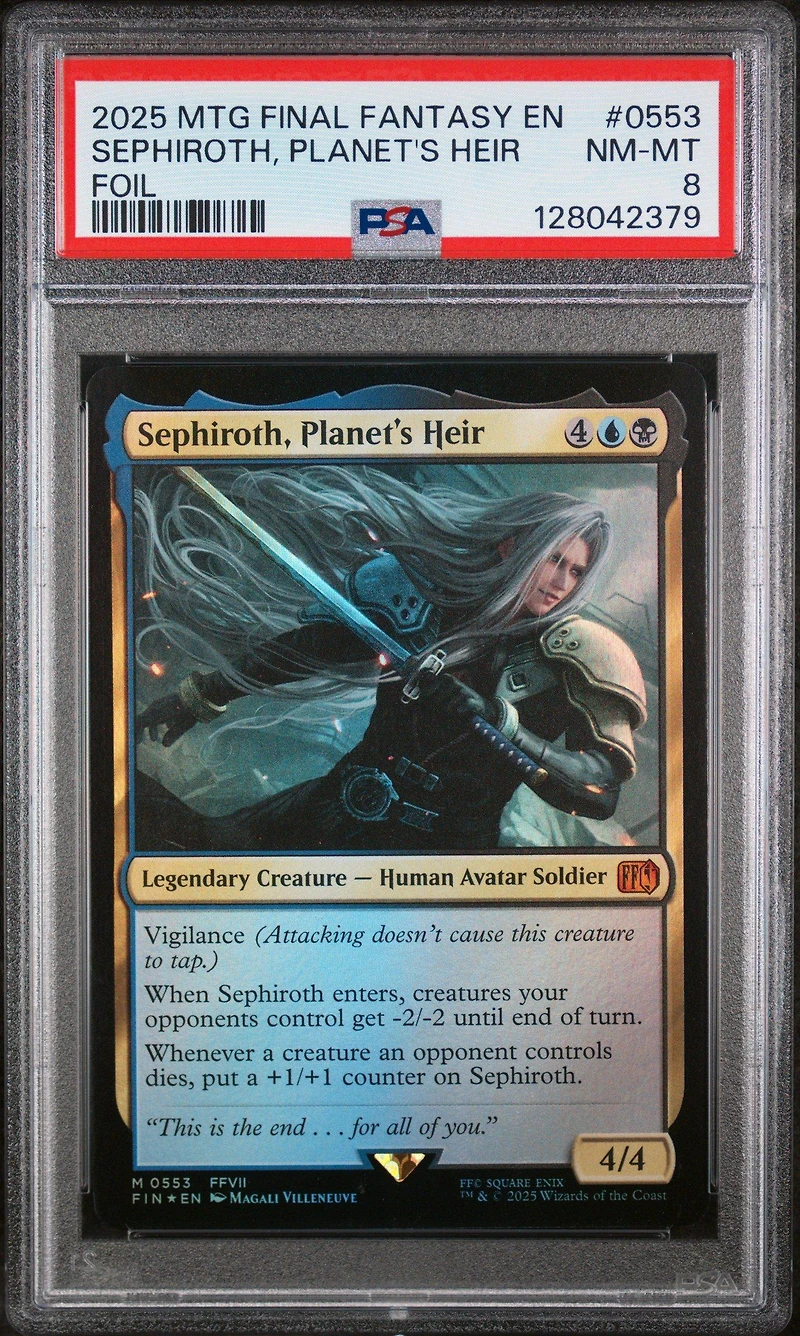 2025 Magic The Gathering Final Fantasy 0553 Sephiroth, Planet's Heir Foil PSA 8