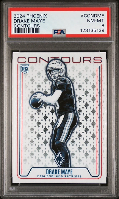 2024 Panini Phoenix Contours Condme Drake Maye PSA 8