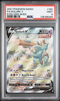 2021 Pokemon Sword & Shield Evolving Skies 182 Full Art/golurk V PSA 9