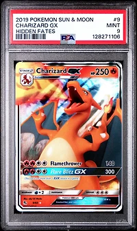 2019 Pokemon Sun & Moon Hidden Fates 9 Charizard Gx PSA 9