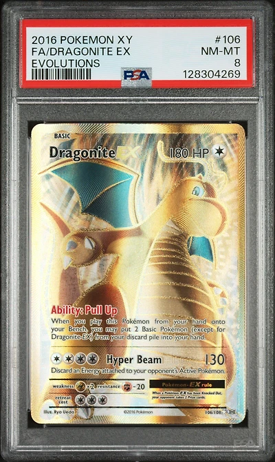 2016 Pokemon Xy Evolutions 106 Full Art/dragonite Ex PSA