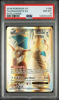 2016 Pokemon Xy Evolutions 106 Full Art/dragonite Ex PSA