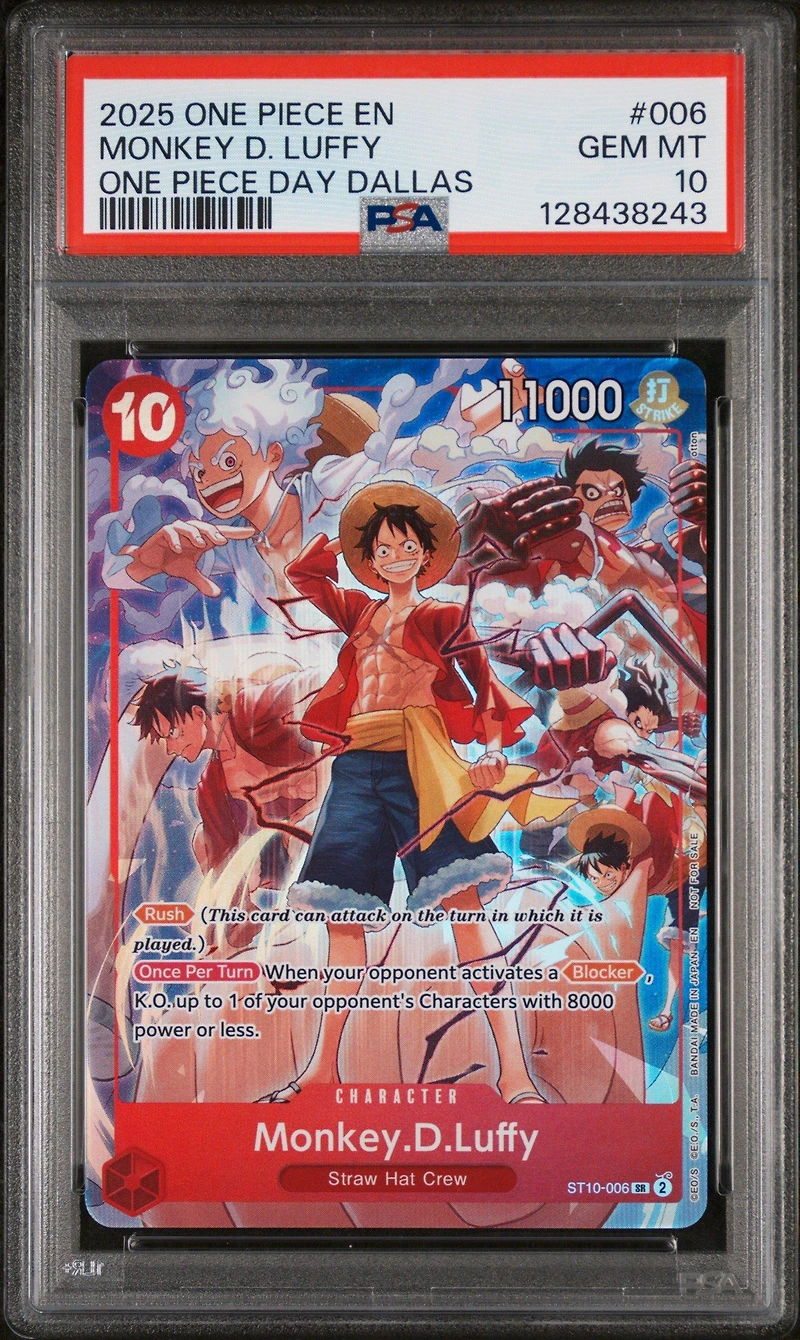 2025 One Piece Promos 006 Monkey D. Luffy One Piece Day Dallas PSA 10