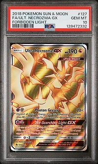 2018 Pokemon Sun & Moon Forbidden Light 127 Full Art/ultra Necrozma Gx PSA