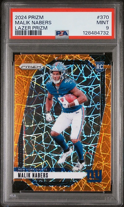 2024 Panini Prizm 370 Malik Nabers Lazer Prizm PSA 9