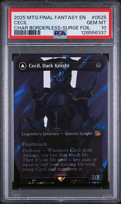2025 Magic The Gathering Final Fantasy 0525 Cecil, Dark Knight/cecil, Redeemed Paladin Character Borderless-surge Foil PSA 10