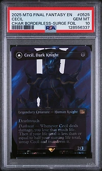 2025 Magic The Gathering Final Fantasy 0525 Cecil, Dark Knight/cecil, Redeemed Paladin Character Borderless-surge Foil PSA 10