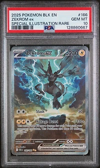2025 Pokemon Blk En-black Bolt 166 Zekrom Ex Special Illustration Rare PSA